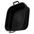 thumbnail image 4 of Bandejas para hornear cuadradas, gruesas y plegables de 8 pulgadas para una cocina saludable, elementos esenciales de cocina, revestimientos de silicona negros inodoros para freidoras, 4 of 8