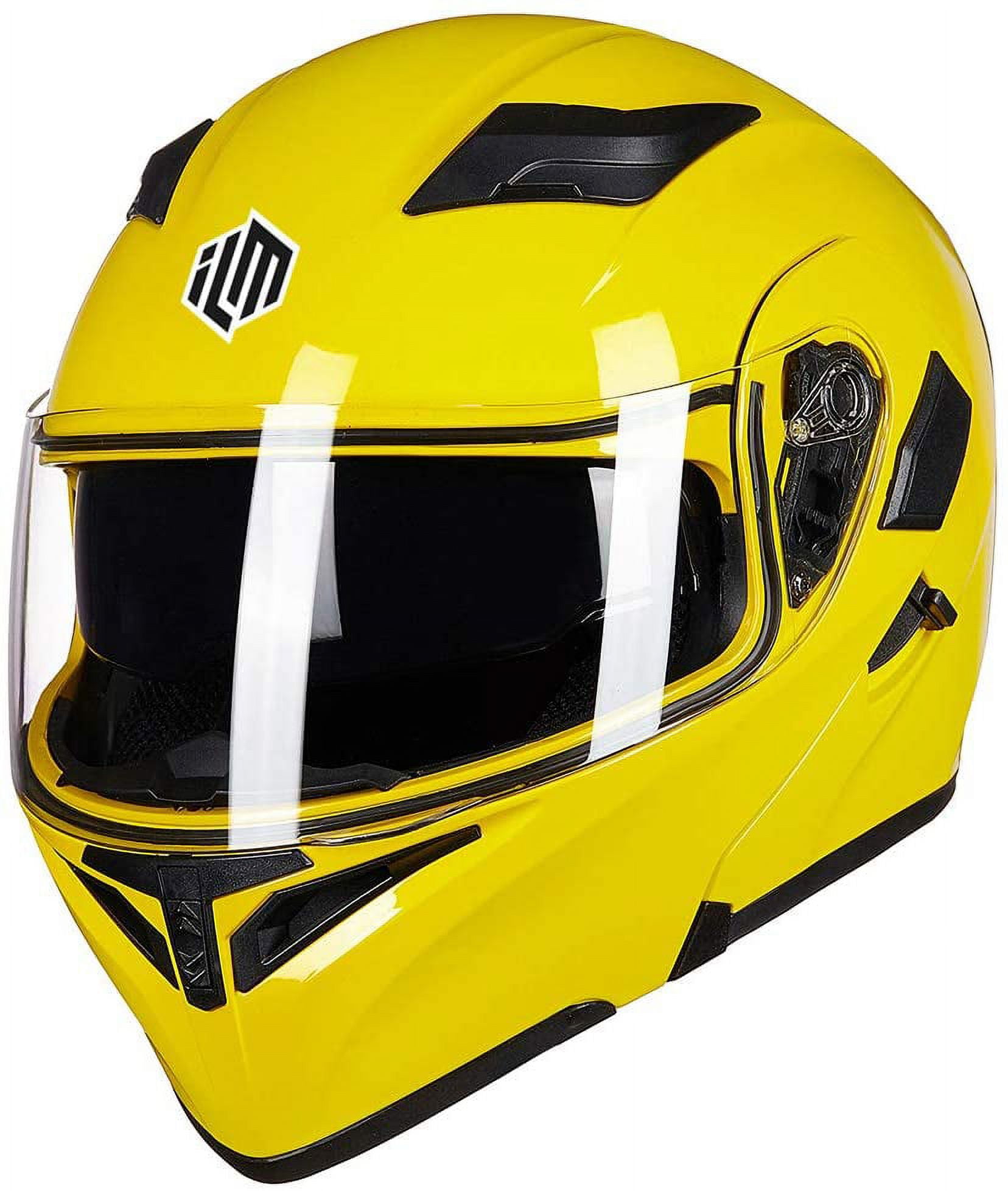 ILM Motorcycle Dual Visor Flip up Modular Full Face Helmet DOT 6