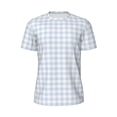 thumbnail image 5 of Wukai Blue Checkboard Print Men's Short-Sleeved Mesh T-Shirt,Quick-Dry Short Sleeve Workout T-Shirt-X-Small, 5 of 8