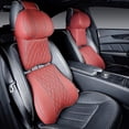 thumbnail image 3 of Luxury Car Neck Pillow Set Leather Embroidered Waist Backrest Lumbar Support Cushion Auto Seat Travel Headrest Pillow For Memory, 3 of 4