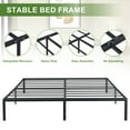 thumbnail image 3 of Aukfa Platform Metal Queen Size Bed Frame, 14 Inch, 600 lb Capacity, Noise Free, Black, 3 of 7