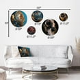 thumbnail image 4 of Designart "Ice Blue and Gold Peony Blooms I" Floral Peony Metal Wall Art Set of 5 Piece, 4 of 5