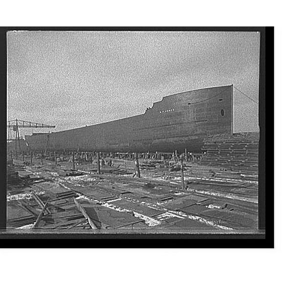 Historic Print, [S.S. B.F. Jones on the ways], 16" x 20"