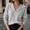 Gray, variant on Women's Sailor Collar Sweater V Neck Long Sleeve Loose Fit Knit Pullover Casual Soft Jumper Tops Wine