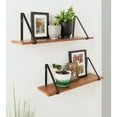 thumbnail image 4 of Kate and Laurel Soloman White Wooden Shelves with Gold Metal Brackets, 2 Piece Set, 4 of 5