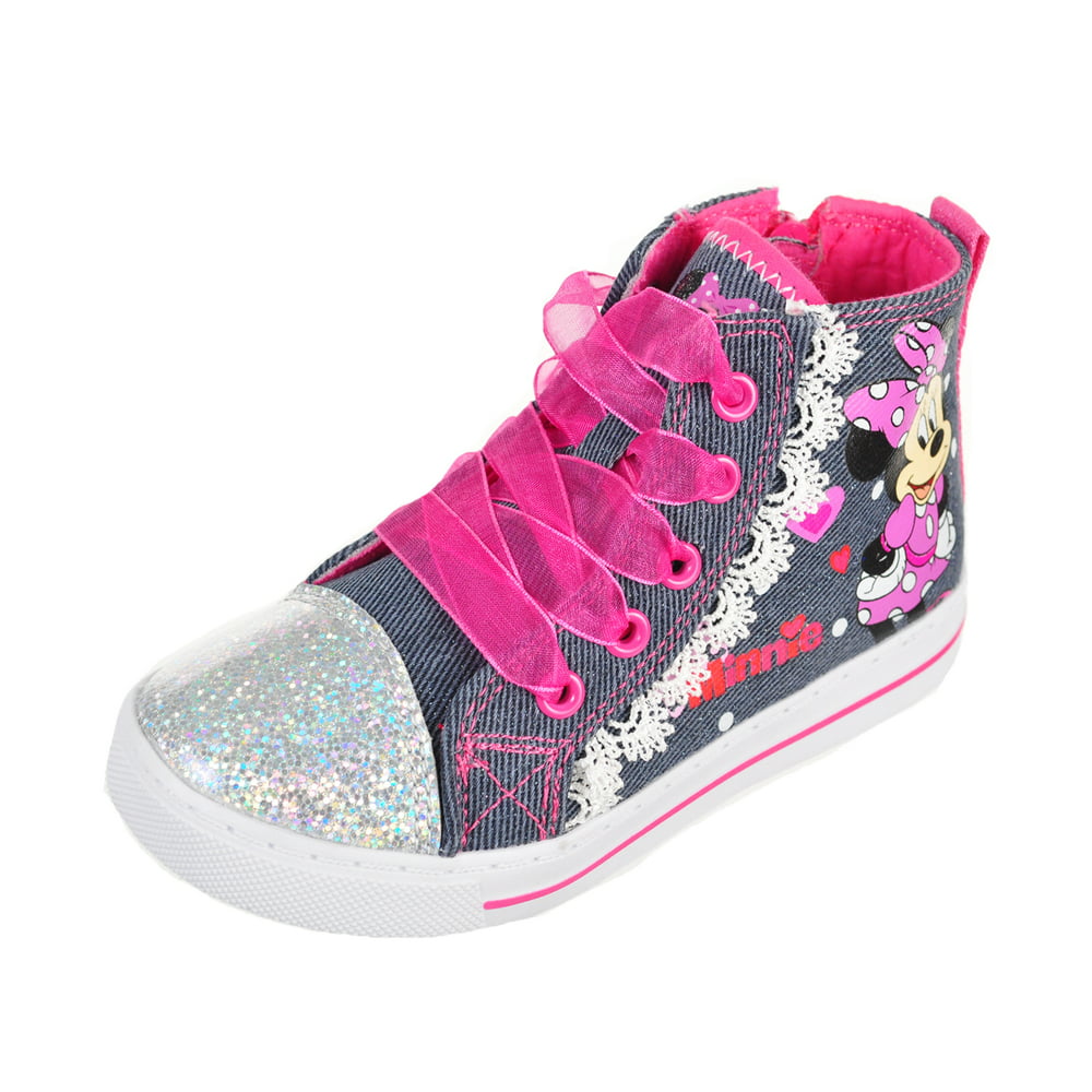 Disney - minnie mouse girls' high-top sneakers (toddler sizes 7 - 12 ...