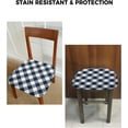 thumbnail image 6 of Dining Room Chair Seat Covers, Dark Blue and White Plaid Gingham Buffalo Check Removable Stretch Chair Seat Cushion Slipcovers Protector for Holiday Party Festival Decoration, Set of 6, 6 of 6