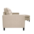 thumbnail image 4 of Poundex 3-Pcs Beige Polyfiber Linen-Like Fabric Sectional Set, 4 of 8
