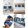thumbnail image 6 of Navy Blue White Stripe Pillow Covers Standard Size 2 Pack, Modern Rustic Vertical Striped Soft Bed Throw Pillowcases Breathable Cooling Long Lumbar Body Pillow Sham Cover for Bed Sofa 20''x26'', 6 of 7