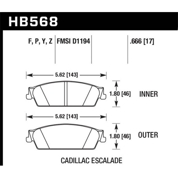 Hawk 07-08 Escalade 6.2 / 07-08 Avalanche Super Duty Rear Brake Pads