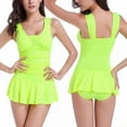 thumbnail image 2 of GYUJNB Womens One Piece Swimsuits Skirt Swimsuit Belly Thin Skirt Solid Color Temperament Swimsuit,L, 2 of 9