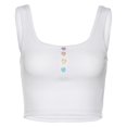 thumbnail image 2 of Fashion Women´s Crop Tank Tops Basic Button Summer Tees Strappy Sleeveless Tops, 2 of 4