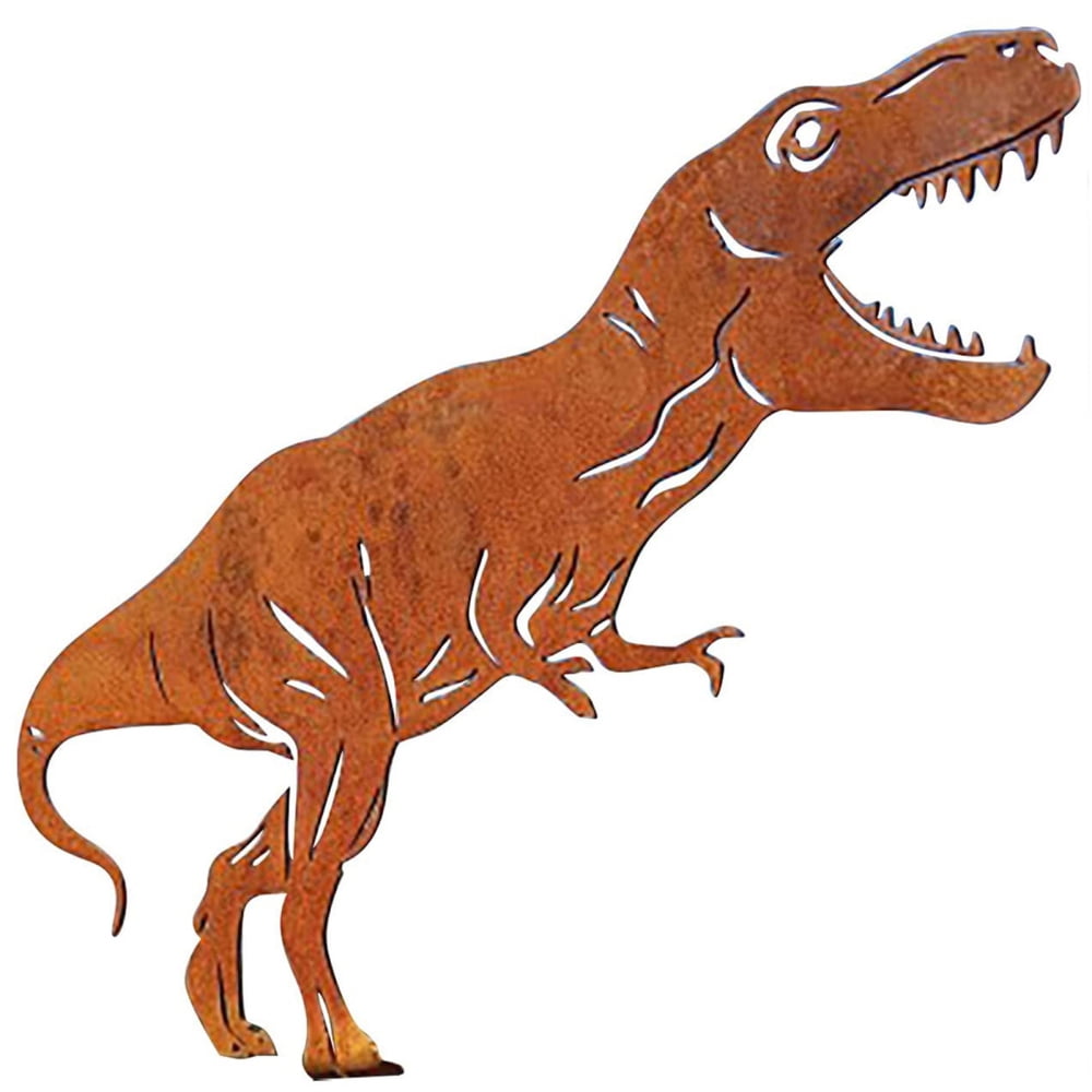 Garden Decoration Rusty Metal Dinosaur Art Silhouette Statue Animal
