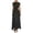 Black, variant on Women's French Retro Polka Dot Maxi Dress, Waist Cinched A-Line Short Sleeve Casual Summer Polyester Long Gown for Daily & Date Wear, 1PC, XS-L