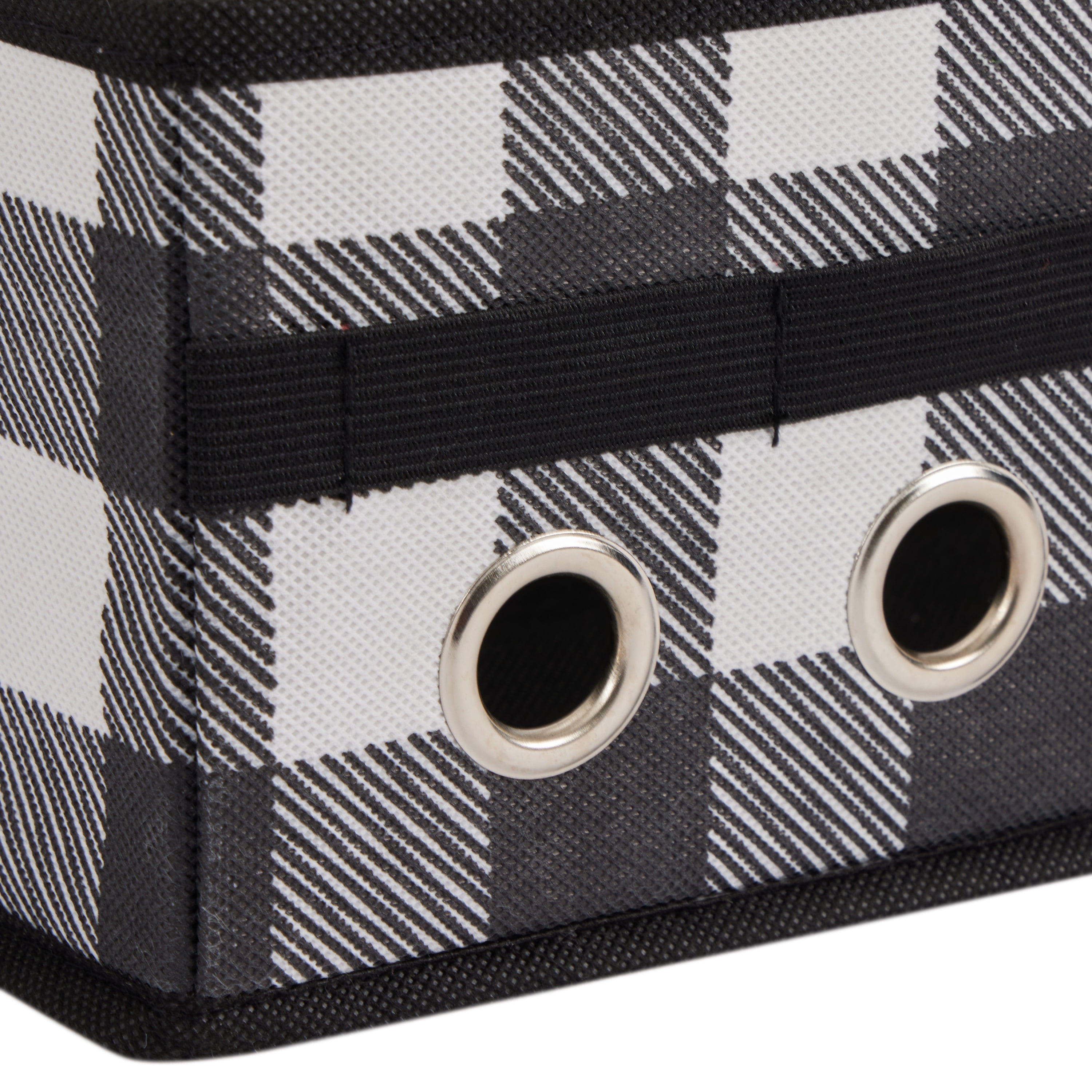 Organize It All Buffalo Plaid Gift Wrapping and Ribbon Storage Organizer Box in Black & White