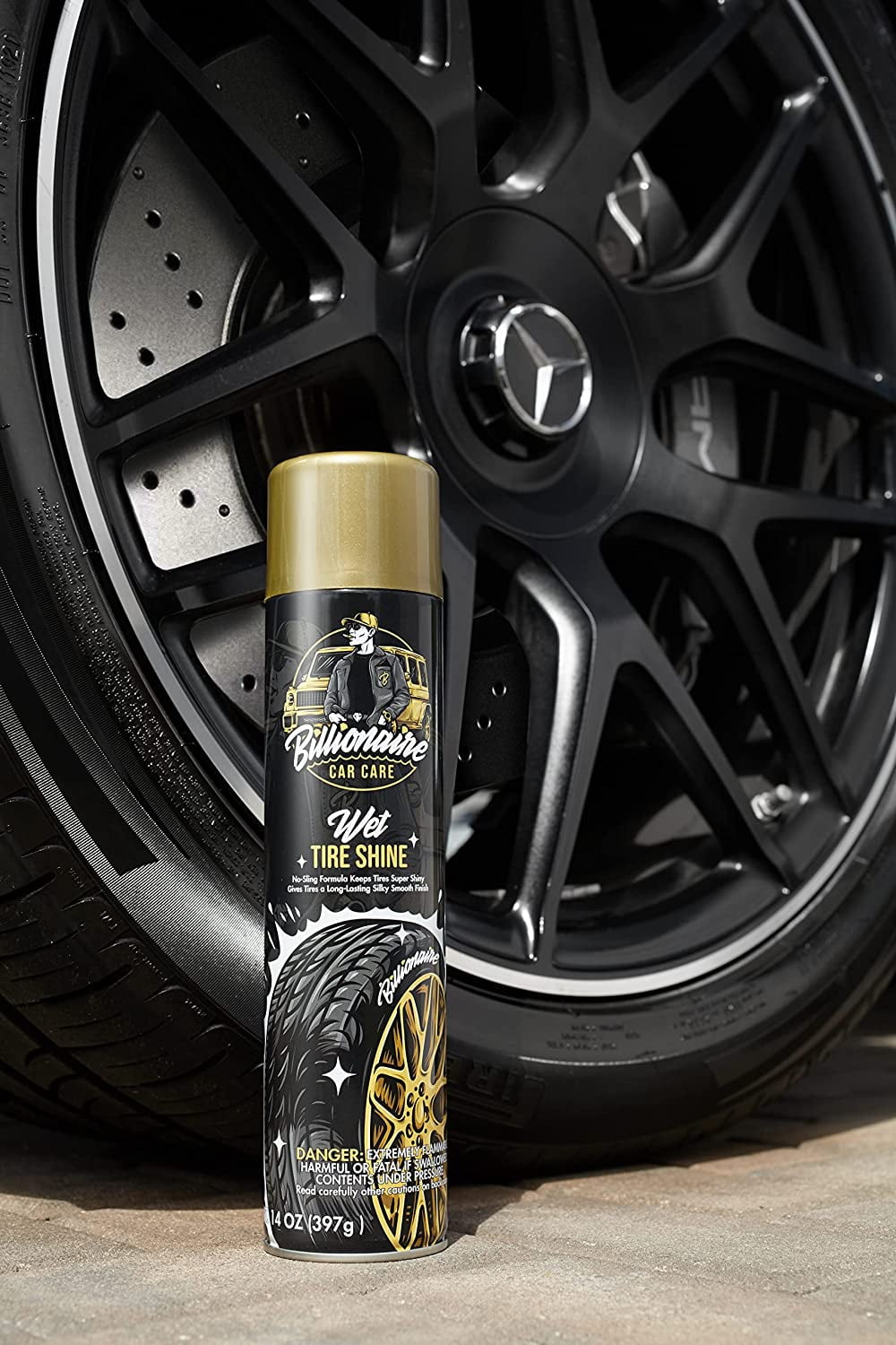 Tire Dip Car Tire Shine Spray Long Lasting Protection | Water-Based Car Tire Cleaner, Non-Sling Formula (16oz)