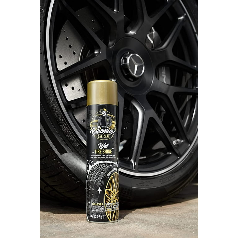 Billionaire Tire Shine - Wet tire Shine 3 Pack Can 14 oz No Sling Formula  Long-Lasting Silky Smooth Finish - Spraying Maximum Protection Fast Dry 