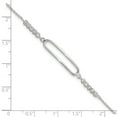 thumbnail image 2 of 5.25mm 925 Sterling Silver Cubic Zirconia With .75in Extension Bracelet 7 Inch Link Bracelet for Women, 2 of 2