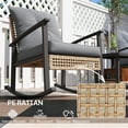 thumbnail image 5 of Premium 3-Pc Rattan Rocking Chair Set - UV-Safe PE Wicker, Steel Frame, Plush All-Weather Cushions - Gray - Patio, Porch, Garden Furniture., 5 of 7