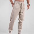 thumbnail image 3 of Puntoco Pantalones casuales de color sólido con bolsillos en el tobillo para hombre, pantalones largos, 3 of 4