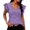 C-Purple143, variant on V Neck T Shirts For Women Striped Tee Flutter Sleeve Loose Fit Casual Summer Daily Wear Versatile Tops