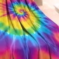 thumbnail image 3 of Rainbow Tie Dye Mandala Pattern Blanket,Comfortable Soft Flannel Throw Blanket,All Season,Warm Lightweight Blankets for Sofa Bed Couch Living Room Chair,60"x80", 3 of 4