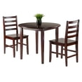 thumbnail image 2 of Contemporary Home Living 3-Piece Walnut Brown Drop Leaf Table with Ladderback Chairs, 2 of 3