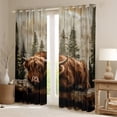 thumbnail image 2 of Castle Fairy Highland Cow Curtains Pack of 2 (42x84 Each),Vintage Curtains Blackout, 2 of 6