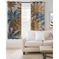 thumbnail image 2 of Navy Blue Brown Blackout Curtains for Bedroom Living Room Darkening Curtains 90 Inch Retro Tropical Palm Leaves Botanical Black Out Window Curtain Privacy Window Treatment Grommet Drapes 52"x90"x2, 2 of 9