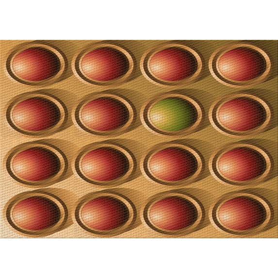 Ahgly Company Indoor Rectangle Patterned Carrot Orange Area Rugs, 8' x 10'