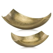 HomeRoots Brushed Gold Large Scoop Bowl - 354616