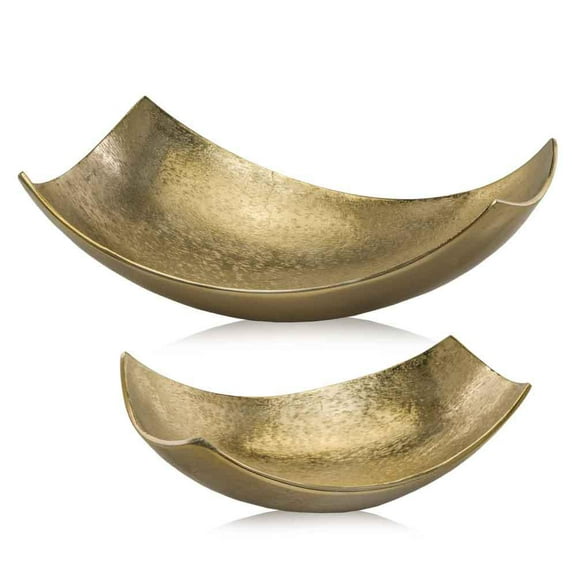 HomeRoots Brushed Gold Large Scoop Bowl - 354616