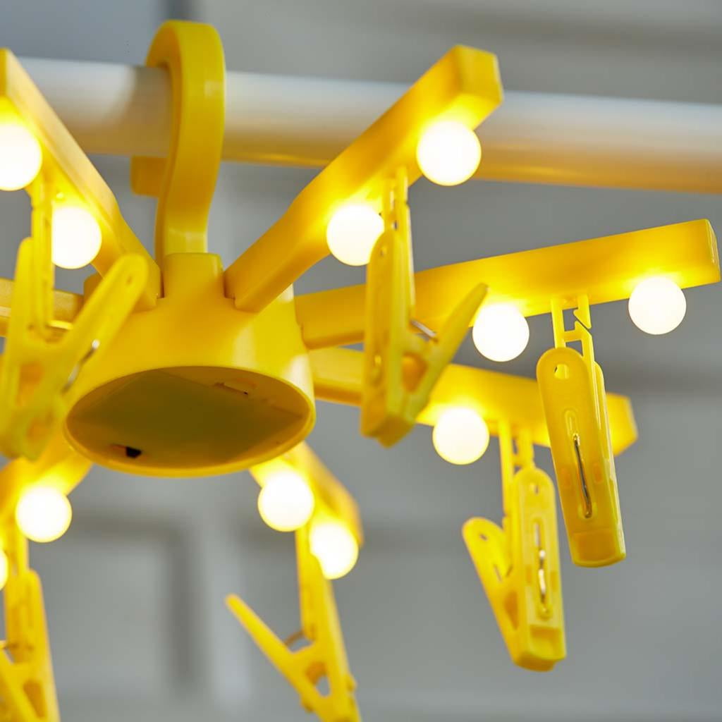Portable Clothes er Rack Light For home and yard indoor and outdoor Parties Yellow