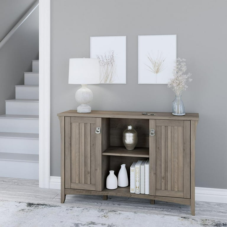 Bush Furniture Salinas Accent Storage Cabinet with Doors Driftwood Gray