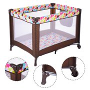 Goplus Playard Baby Bassinet Travel Portable Bed Playpen Toddler Foldable