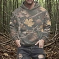 thumbnail image 2 of lulshou Unisex Hoodies Camouflage Leaf Print Hoodie Men & Women's Fleece-Lined Long Sleeve Sweatshirt with Front Pocket, Cozy Pullover for Outdoor, Camouflage, XL, 2 of 8