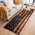 thumbnail image 2 of Vintage American Flag Runner Rug 2x6 Washable Kitchen Rug Non-Slip Lightweight Thin Soft Low Pile Bathroom Runner Farmhouse Shabby Retro Red Blue Carpet for Hallway Laundry Room Bedroom Entryway, 2 of 9