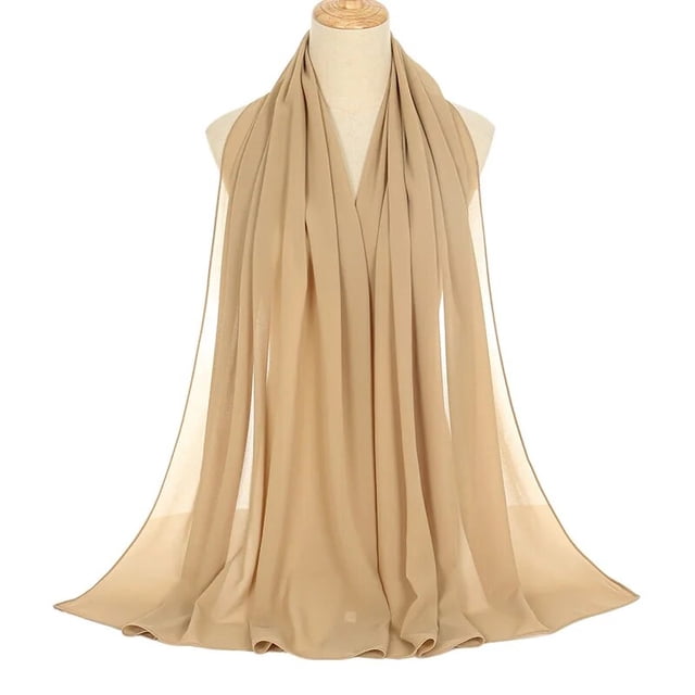 Hijab musulmán de gasa para mujer, bufanda de Color sólido para la cabeza, 70x180cm