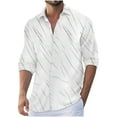 thumbnail image 2 of Aimik Hanes Up to 65% off Clearance Mens Casual Button Down Shirts Solid Long Sleeve Spread Collar Dress Shirt Summer Beach Shirt-White L, 2 of 6