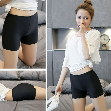 Raindrops Women Short Leggings Breathable Booty Underwear Shorts Boyshort Panty Under Skirt Shorts for DressBlack)