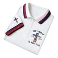 thumbnail image 5 of Men's USA 250th Anniversary Patriotic Polo Shirt, American Flag Print Short Sleeve Collared Top, Casual Loose Fit Independence Day Commemorative Shirt for Daily Wear(White7,XL), 5 of 5
