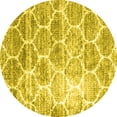 thumbnail image 1 of Ahgly Company Indoor Round Abstract Yellow Contemporary Area Rugs, 7' Round, 1 of 4