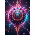 thumbnail image 4 of Neon Geometric Star Banner Backdrop Futuristic Cosmic Wall Art for Party Decorations Events Room Decor Photography Props and Background, 4 of 4