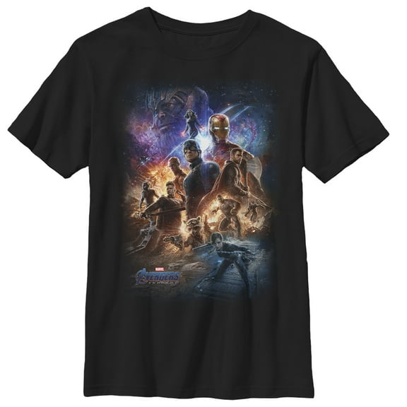 Boy's Marvel Avengers: Endgame Galactic Team  Graphic Tee Black Small