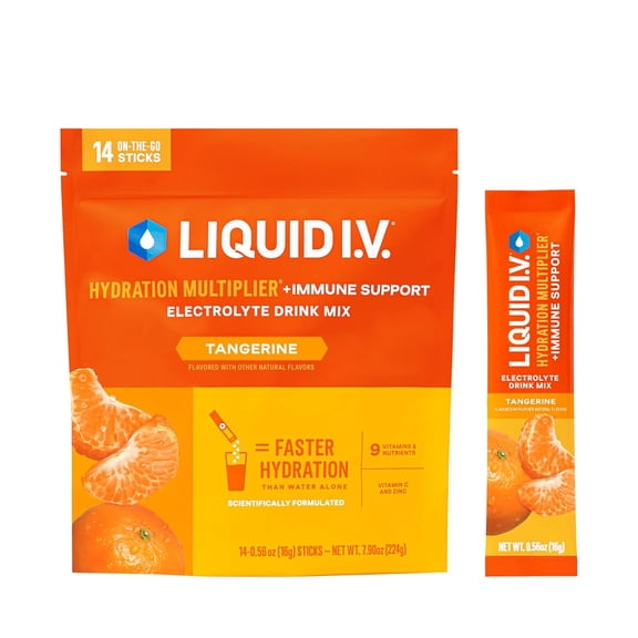 Liquid I.v. - Drink Mix Hydrating Immune Support Tangerine - Case Of 8 - .56 Oz