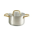 thumbnail image 3 of Oster Davinelle 12 Piece Stainless Steel Cookware Set in Silver with Gold Handle, 3 of 7
