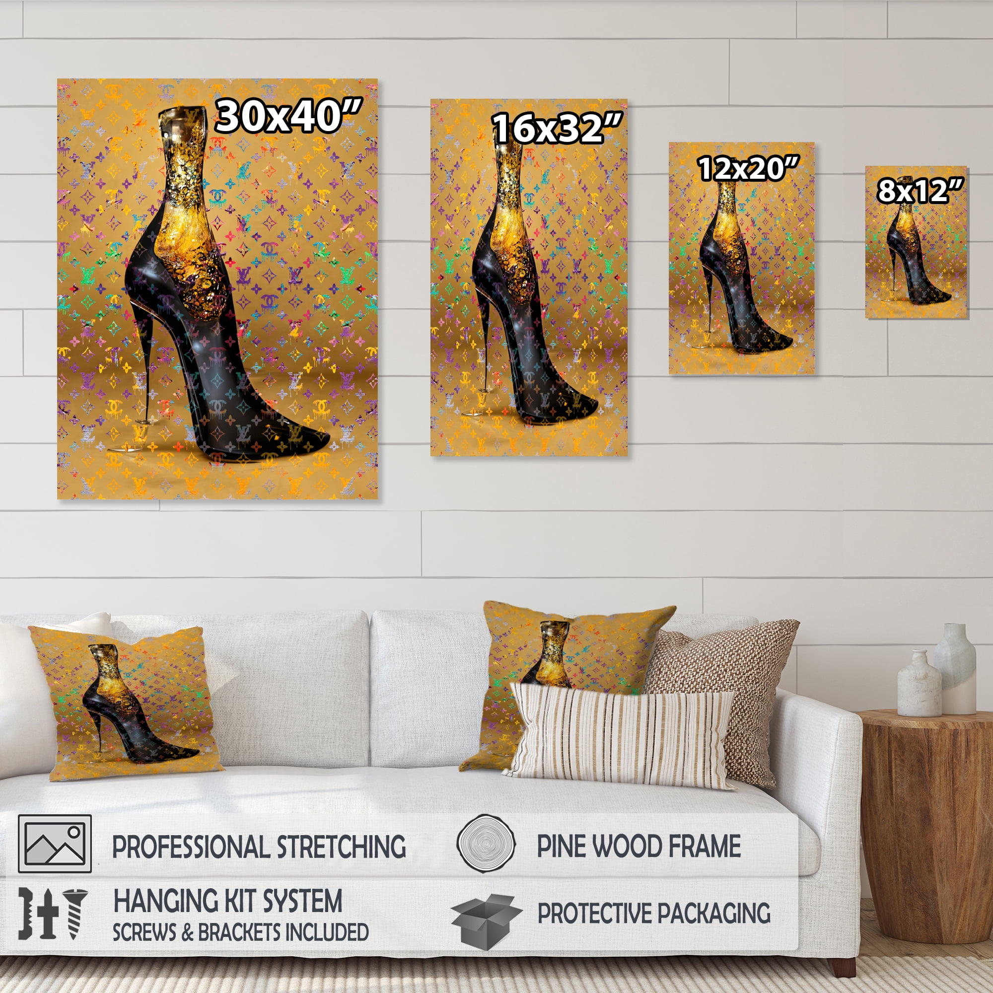Designart Luxury Brand Pumps And Bottle II Canvas Wall Art