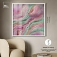thumbnail image 5 of Pink and Mint Crystal IV Shadowbox Print Colorful Abstracts by Art Remedy, White Frame, 40 x 40, 5 of 7