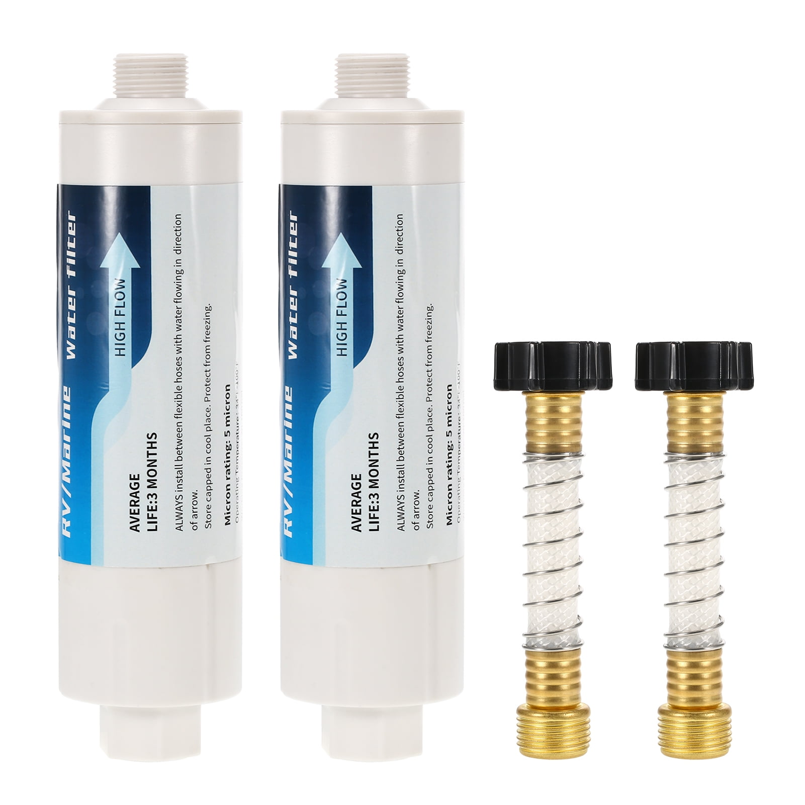 Kit Filtre à Eau Pour Camping-car - 2 Filtres + Adaptateurs Réglables - Pour Jardin, Yacht, Nettoyeur Haute Pression