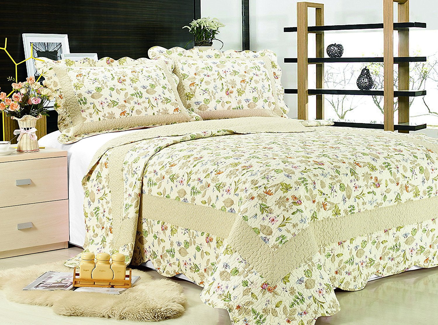 All For You 3pc Reversible Quilt Set Bedspread Or Coverlet With